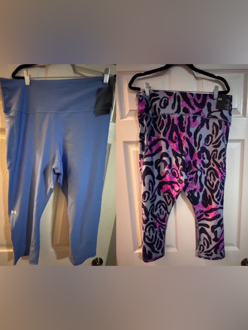 (2) NWT Under Armour Women's HeatGear No-Slip Waistband Pocketed Capri 2XL